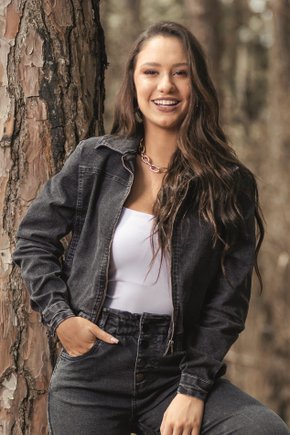 Jaqueta Preta Jaqueta Jeans Escura Jaqueta Jeans Cropped Preto