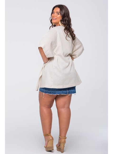 Kimono de Linho Cru Ecológico Linho Cru