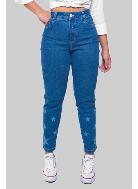 03 calca mom jeans com estampa de estrelas