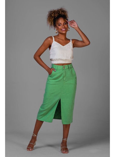 Usar Saia Midi Saia Com Botoes Na Frente Jeans Saia Midi Saia Anos